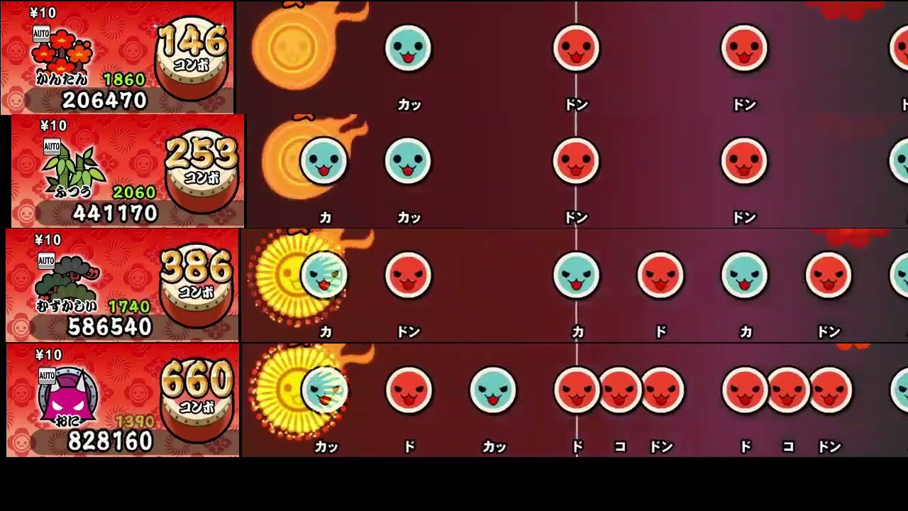 【太鼓の達人 NS2】電脳幻夜の星言詠【全難易度同時再生】