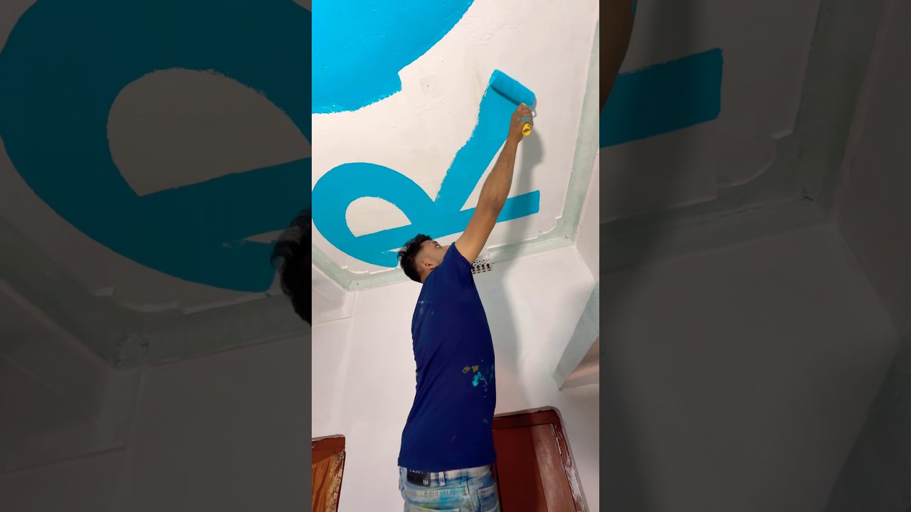 Wallpainting Fast Code 🏡 art #viralvideo #homedecor #trendingvideo #shortfeed #wallart