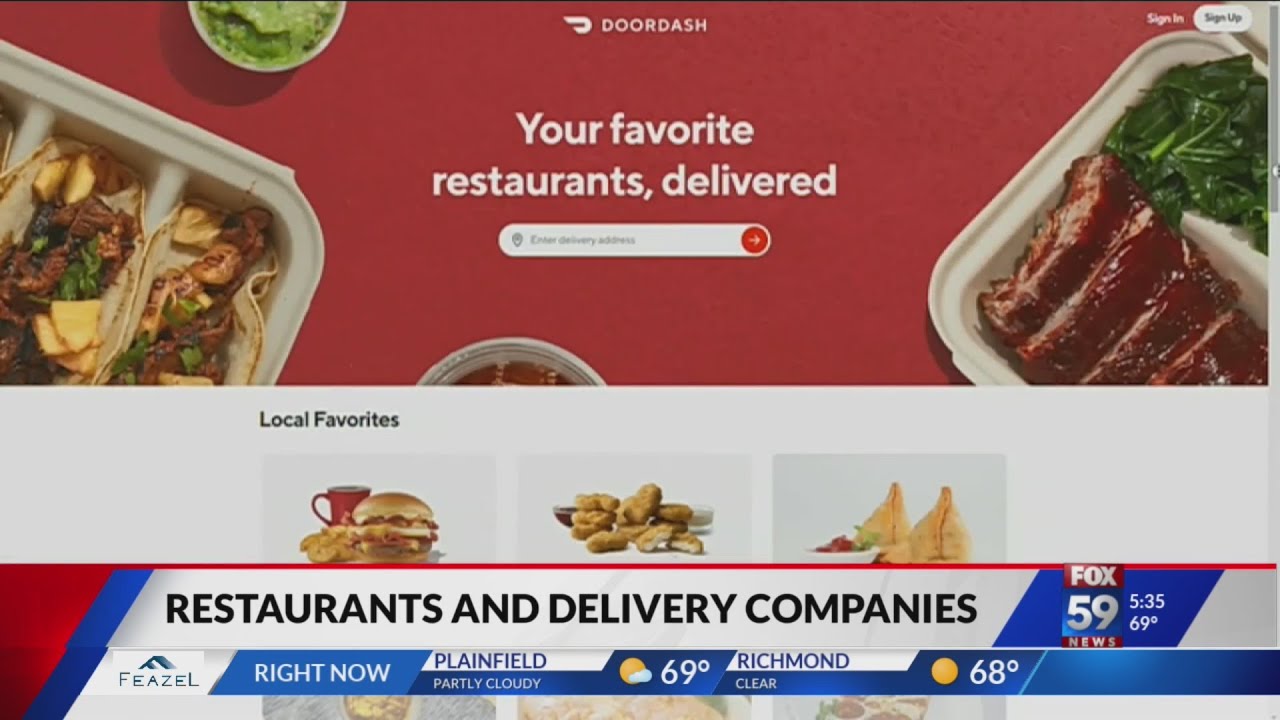 Restaurants and delivery companies in Indiana