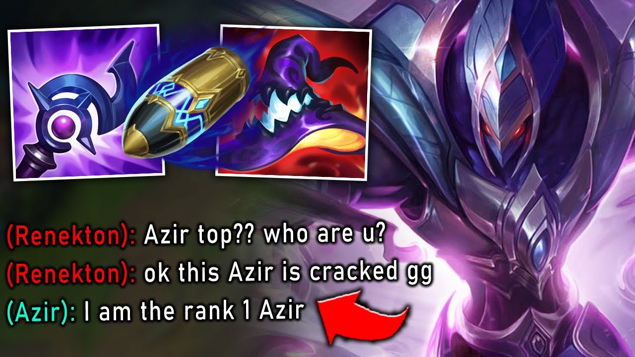 Watch the Rank 1 Azir SMURF all over Master Elo players! - Azir Top Lane Gameplay