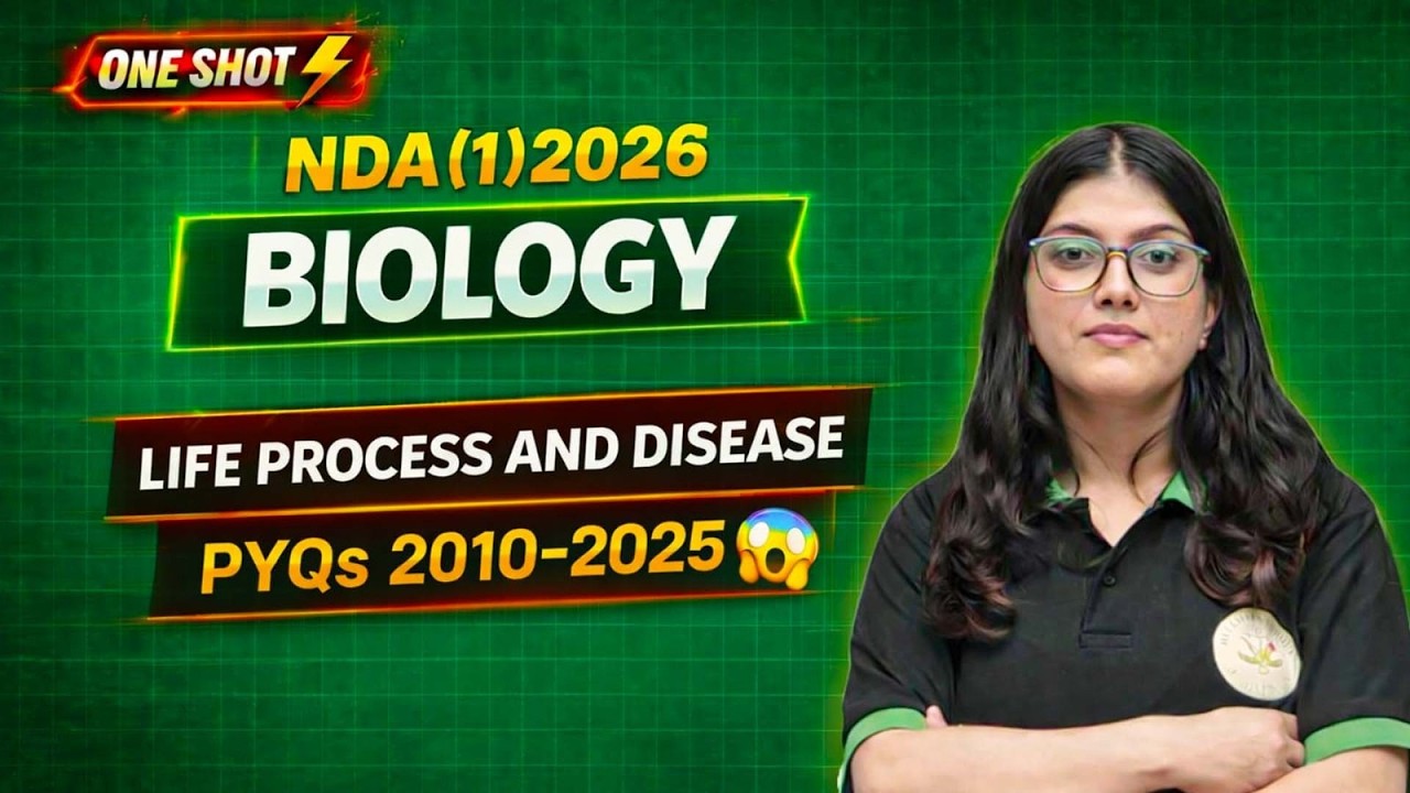 NDA (1) 2026 Biology One Shot | Life Process And Disease | PYQs 2010–2025 | By Neha Mam