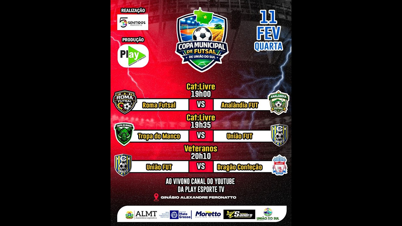 ABERTURA COPA MINICIPAL DE FUTSAL DE UNIÃO DO SUL - MT