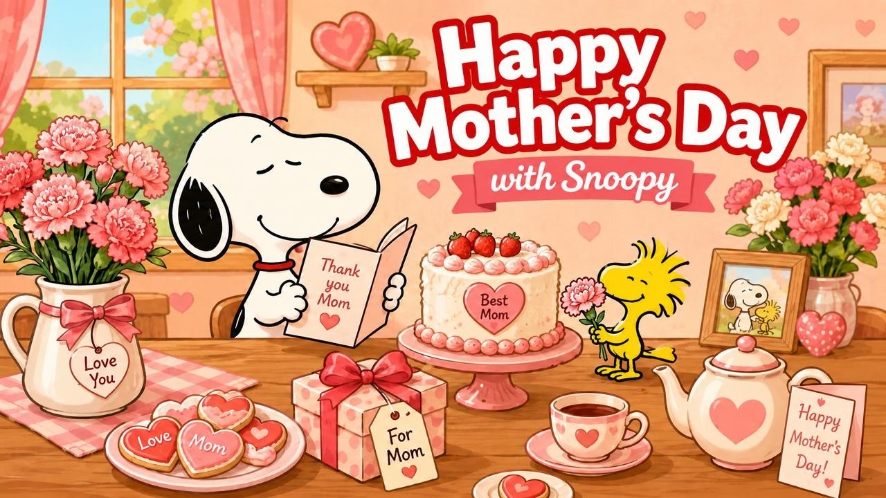 Happy Mother&rsquo;s Day Tea Time 🌷 with Snoopy 💕 Relaxing Morning Jazz for Cozy Spring Moments