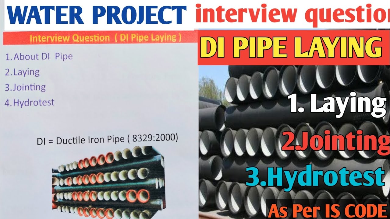 WATER SUPPLY PROJECT INTERVIEW QUESTION in HINDI | DI Pipe Laying Interview Question #jjm