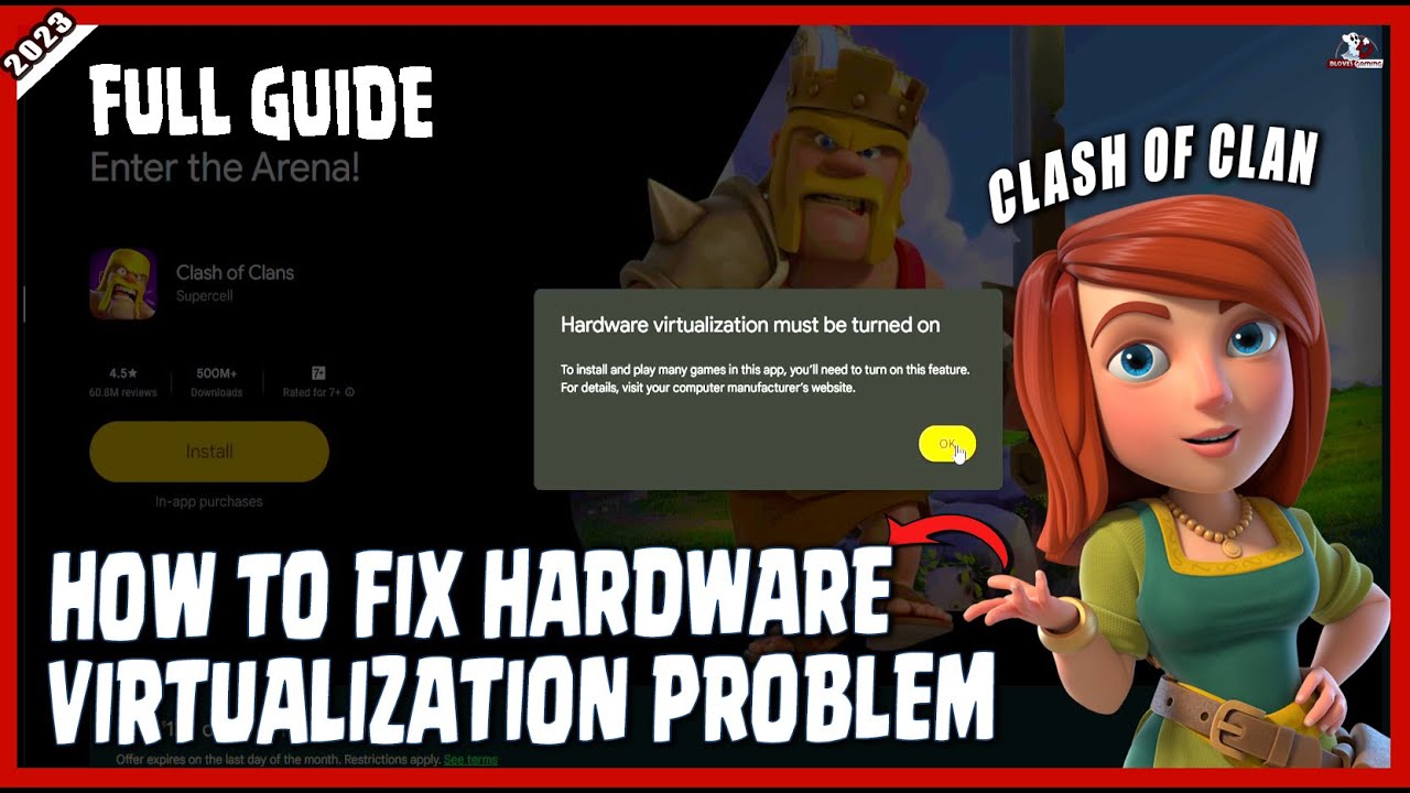 How to fix hardware virtualization problem Bios Windows 10 [HINDI] | How To Play Clash of Clan on PC