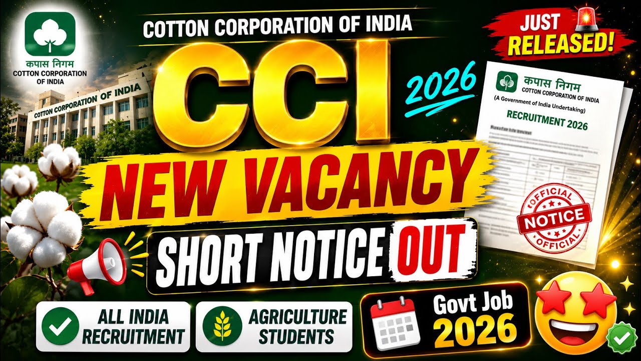 🔥 CCI 2026 Short Notification OUT | 148 Vacancies 😱 Agriculture Students Don&rsquo;t Miss! 