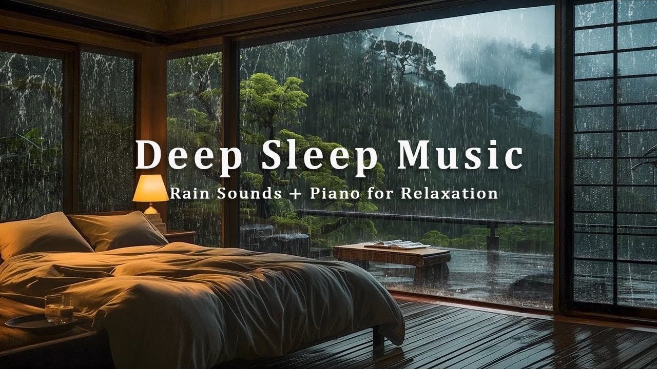 3 Hours of Relaxing Sleep Music with Rain - Stress Relief, Anxiety Ease, and Healing Meditation