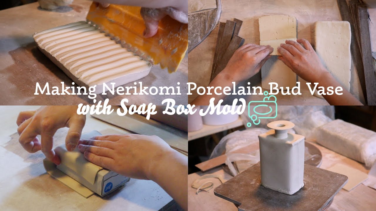 Making Nerikomi Porcelain Bud Vase with Soap Box Mold