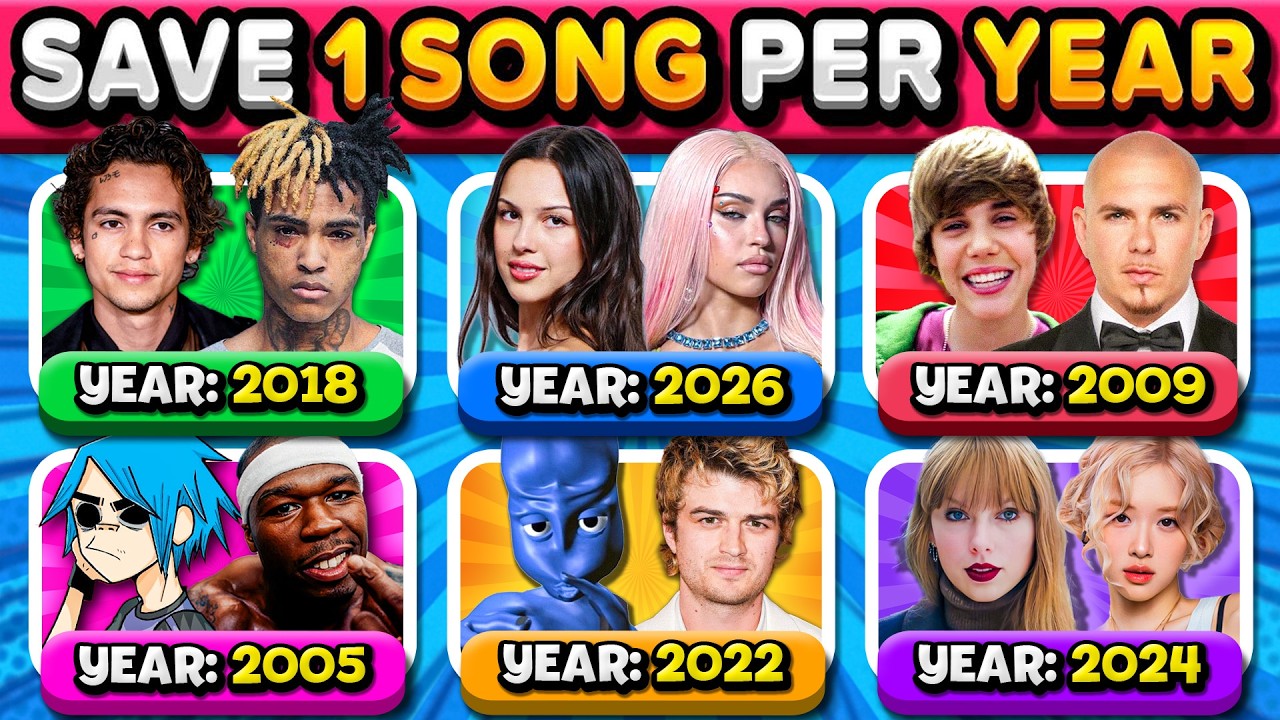 Сохраняйте 1 песню в год 🎵 2000 - 2026🔥 (6 песен каждый год) | Музыкальная викторина 2026