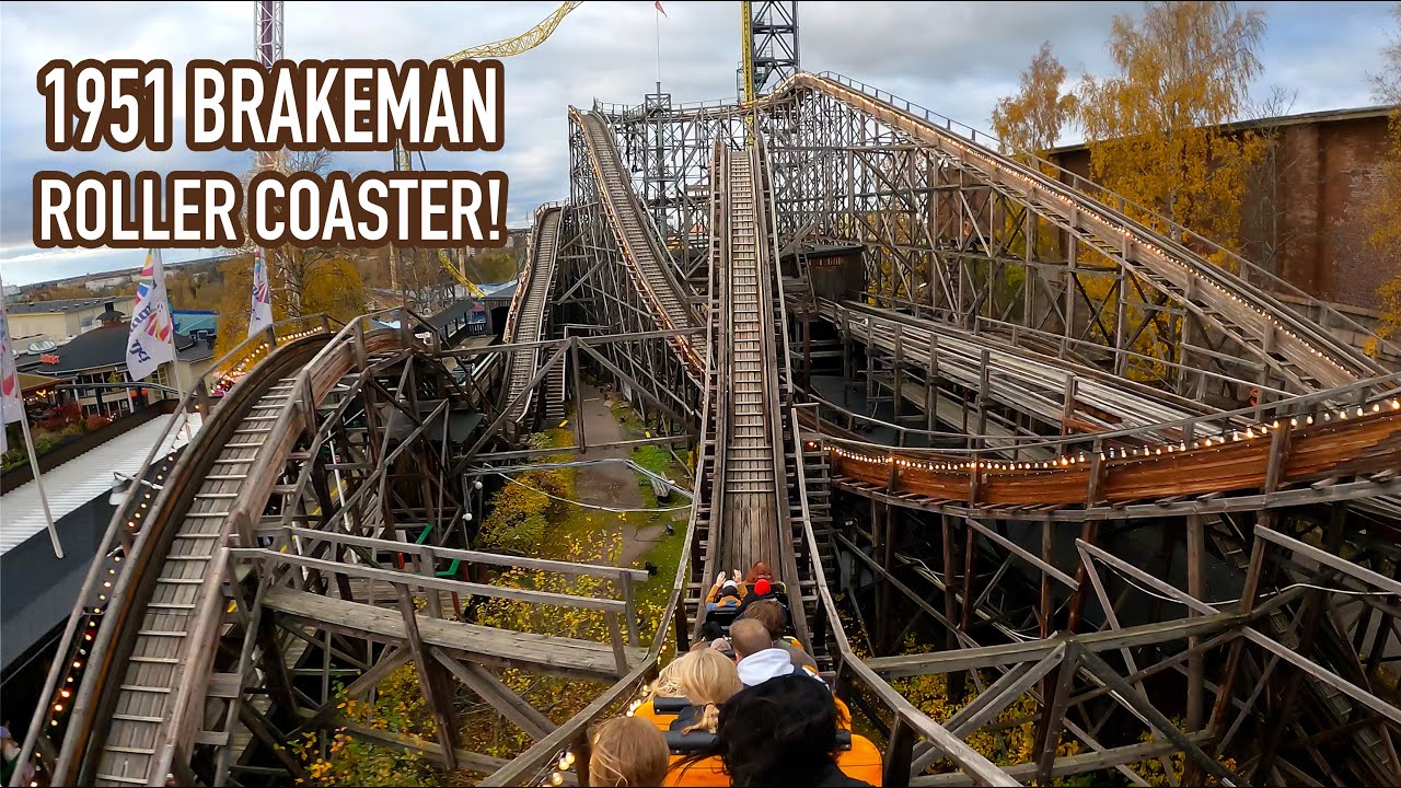Vuoristorata Back Row POV Linnanmäki Brakeman Operated Classic Wooden Roller Coaster