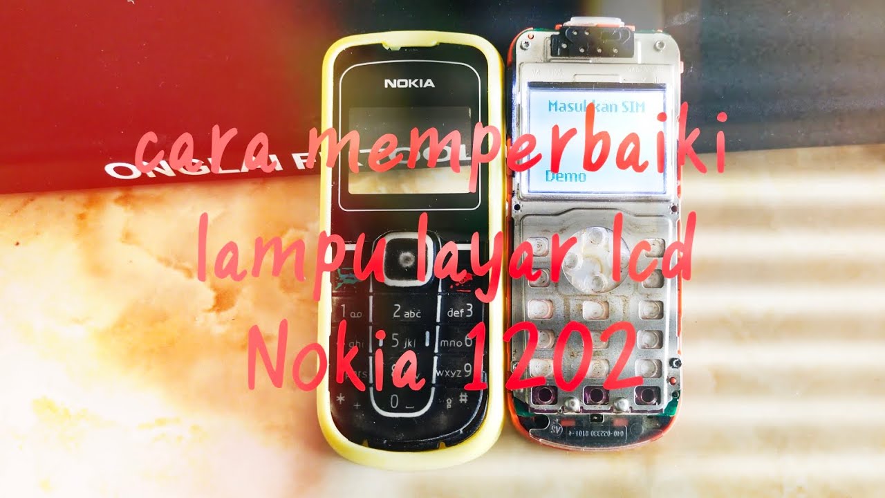cara memperbaiki lampu layar Nokia 1202 yang putus jalur