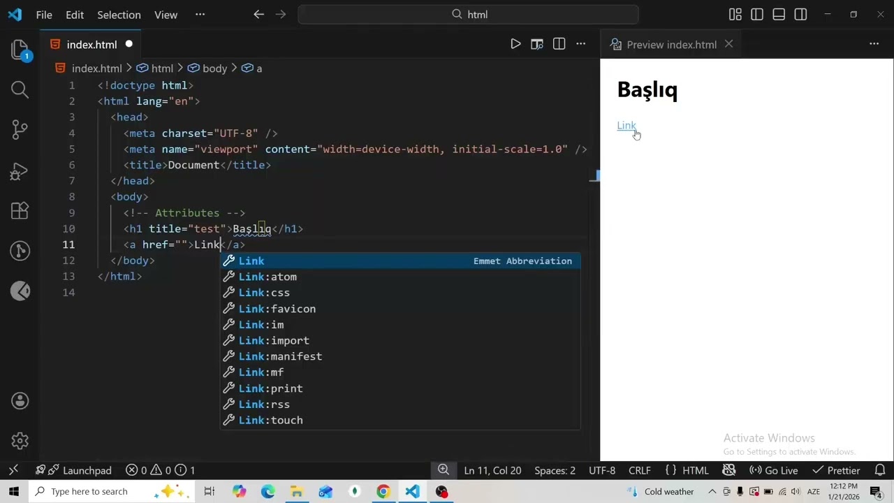 HTML attributes atributlar