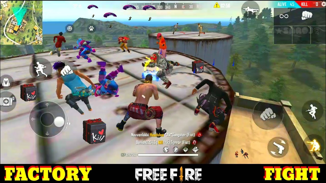 Garena free fire factory king - ff fist fight on factory roof - factory challenge gameplay - video t