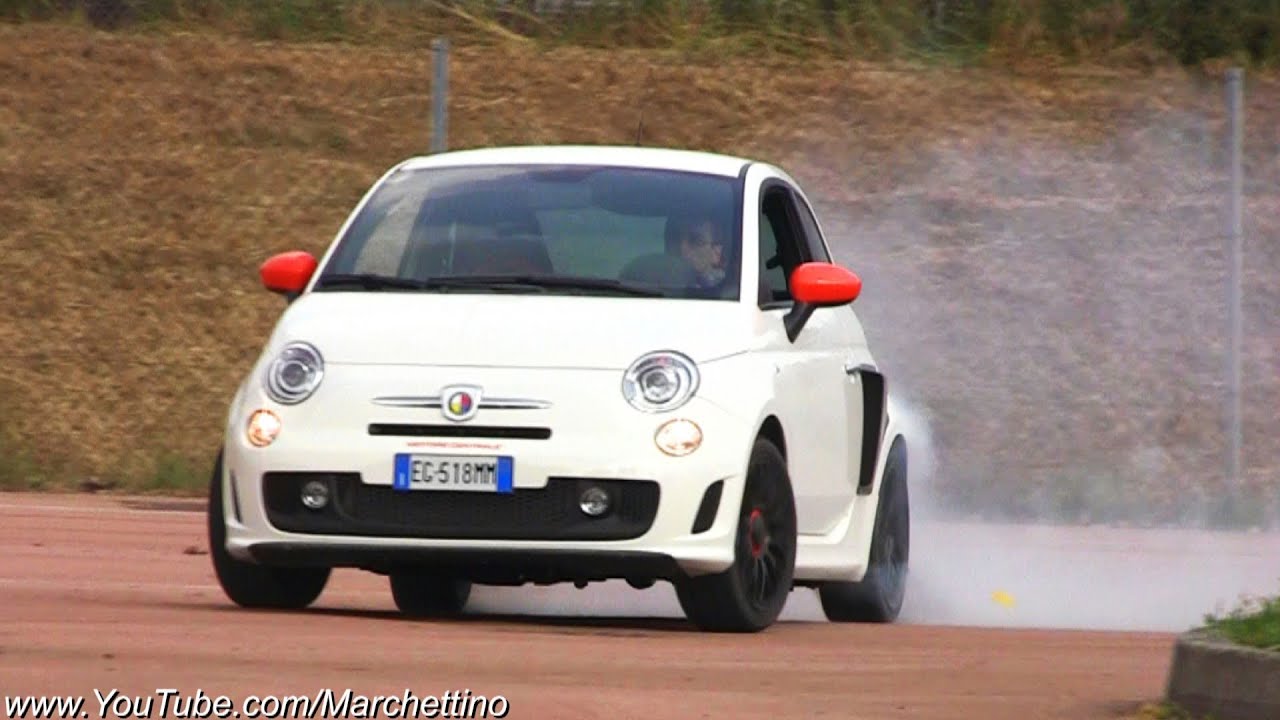 RWD Abarth 500 Drifting and Burnouts!
