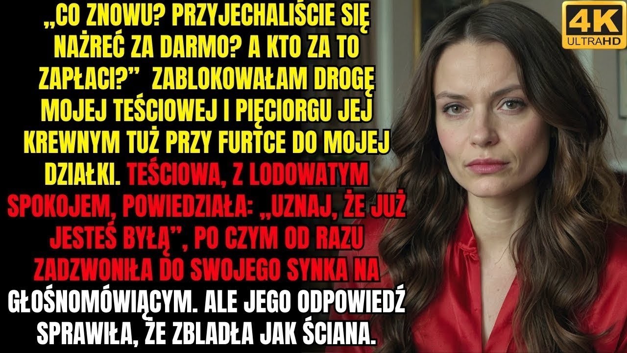Co znowu  Przyjechaliście się nażreć  Zablokowałam drogę krewnym teściowej tuż przy furtce do mojej