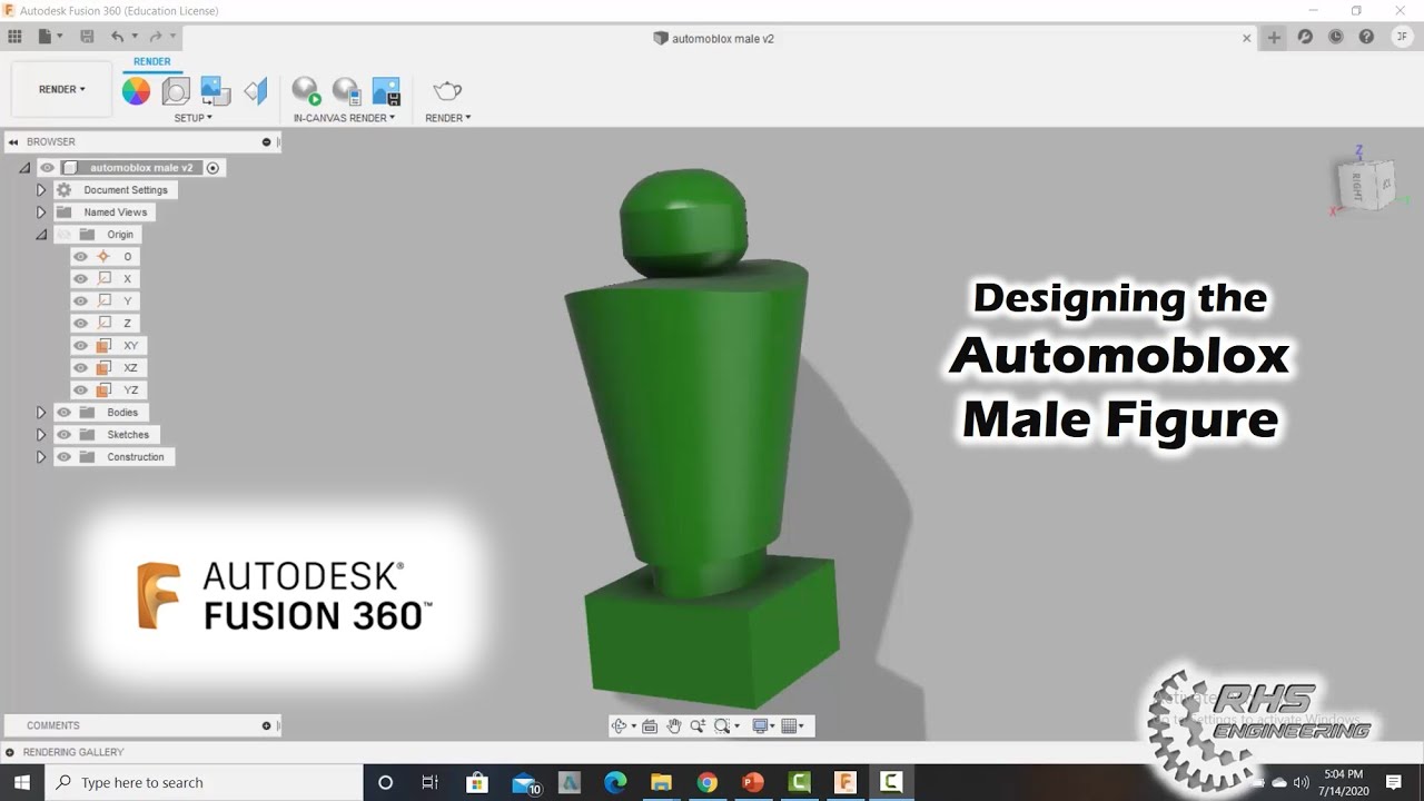 Разработка мужской фигуры Automoblox с помощью Fusion 360