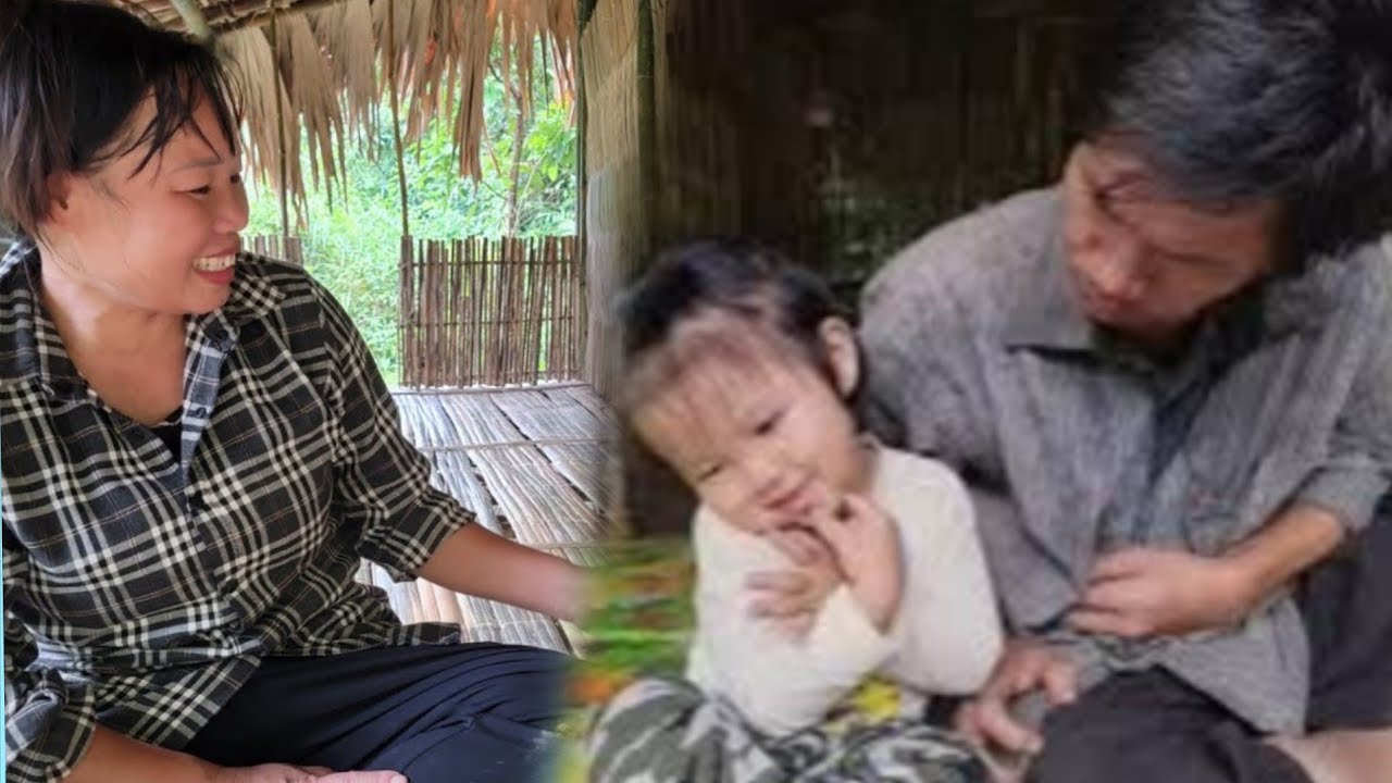 The mother helps the elderly and frail man, Phuong Anh recognizes her grandfather