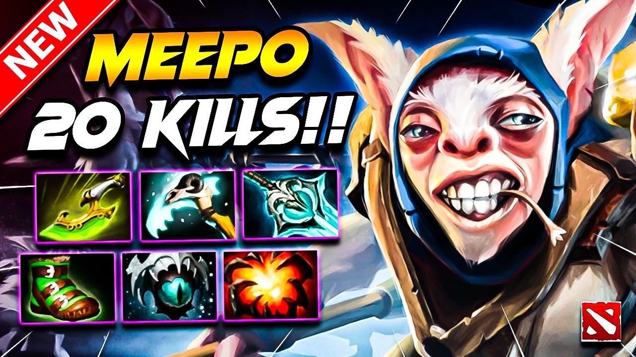 Dota 2 MEEPO Gameplay | x20 Kills! MEEPO DOTA 2 Gameplay | Meepo Carry Build Pro Gameplay Guide 7.40
