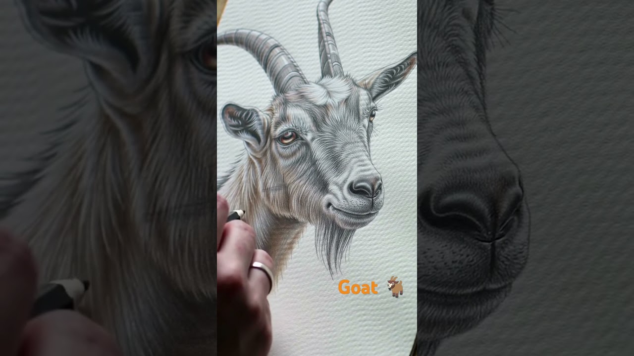how to draw goats 🐐#shortvideo #art #pencilportrsit #drawing #goat #pencil