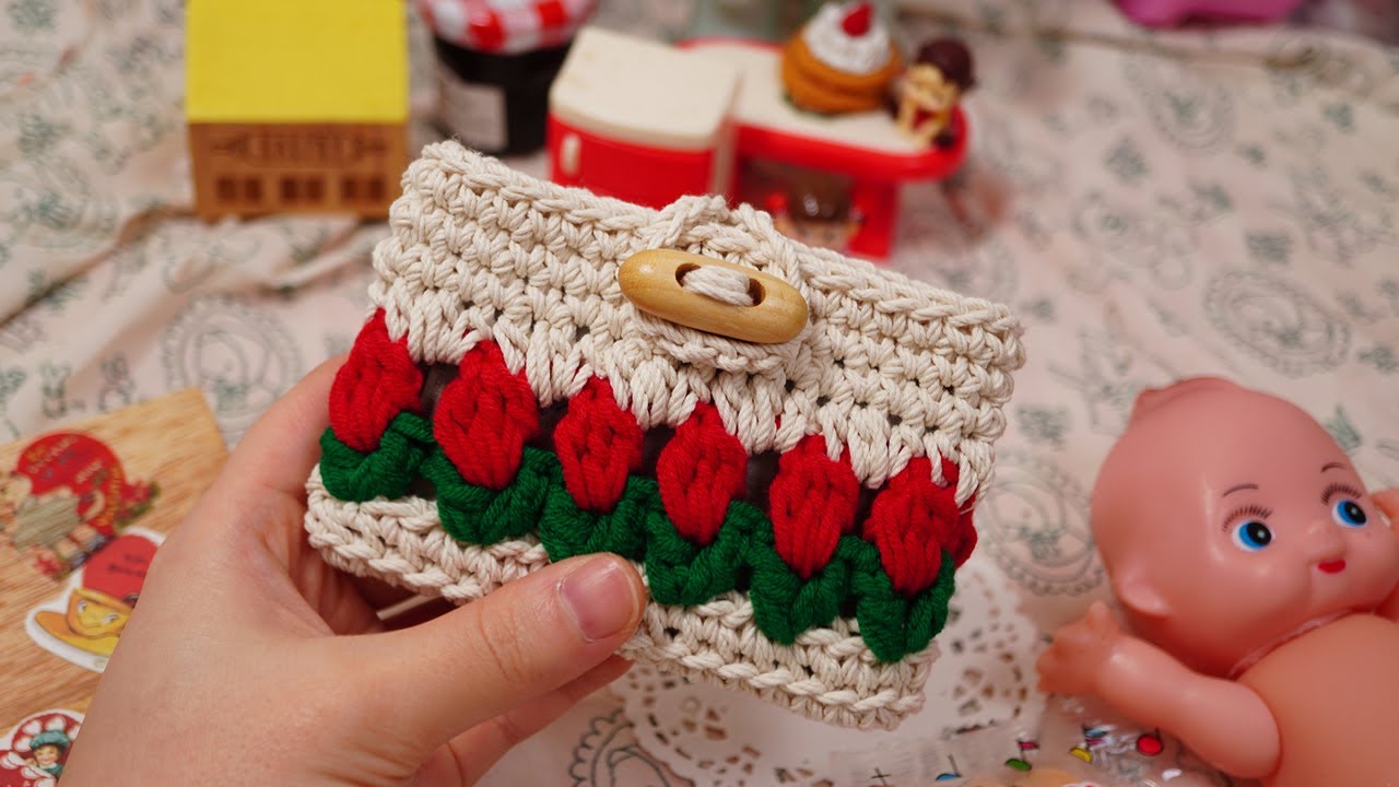 [코바늘]클래식튤립🌷❤️카드지갑만들기#crochet tulip wallet#천천히같이만들어요