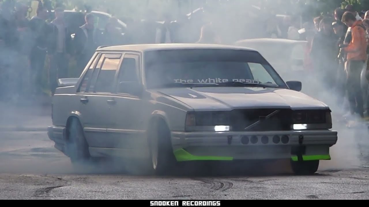 Volvo 740 n.a 2th gear burnout || The White Pearl
