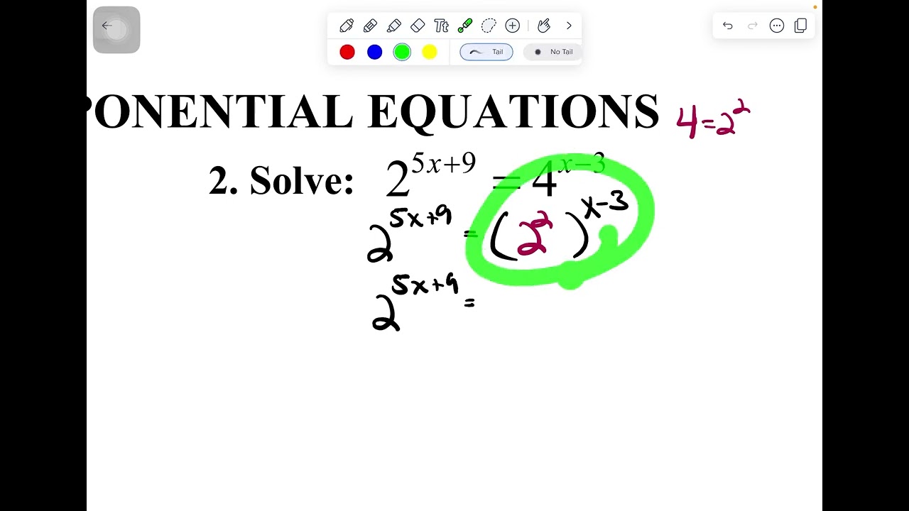 Notes 72 - Exponential Equations