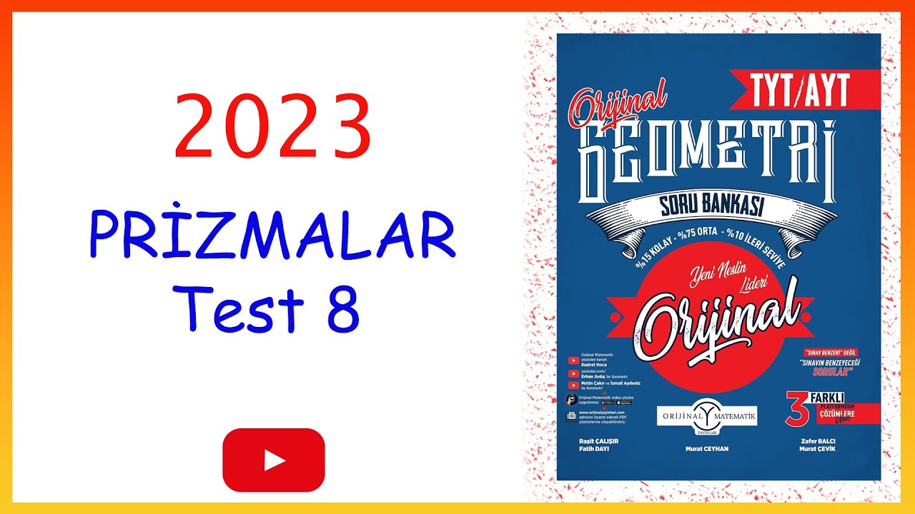 Orijinal geometri Katı cisimler Prizmalar Test 8