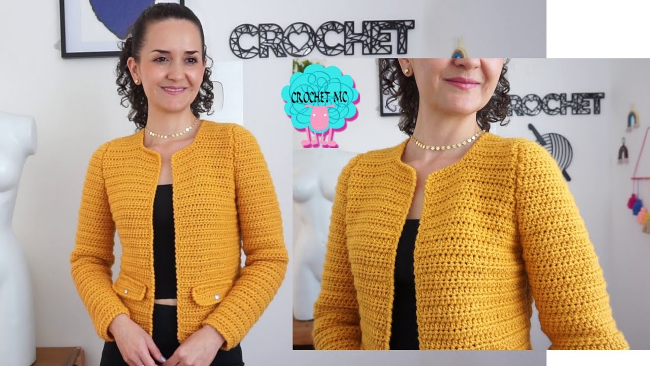 Chaqueta elegante a crochet 😍 todas las tallas