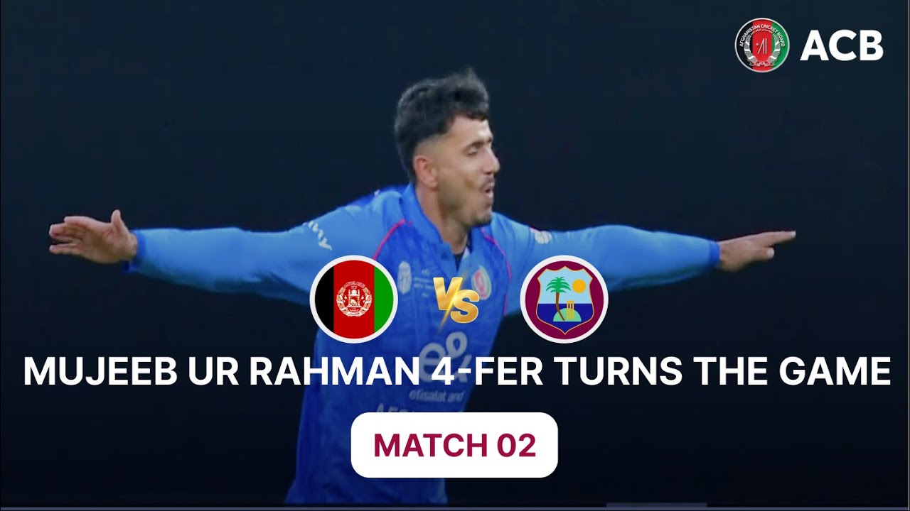 Mujeeb Ur Rahman 4-Fer Rips Through WI 🔥 | AFG vs WI 2026 | 2nd T20I | Jan 21 | Dubai | ACB | 321J
