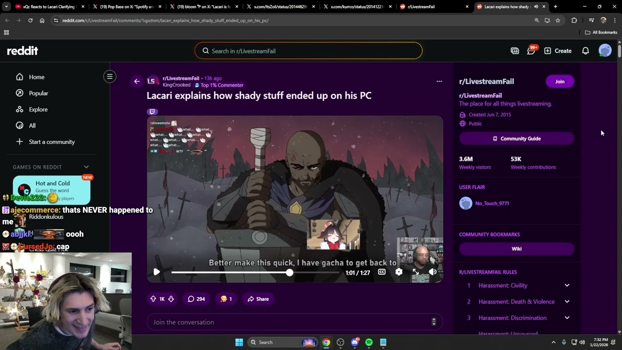 xQc Reacts to old Questionable Lacari Clips...