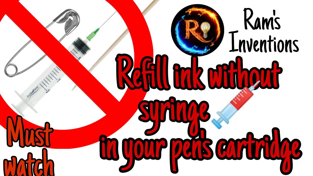 How to refill ink in pen's cartridge without using syringe... and make it portable |#ramsinventions|