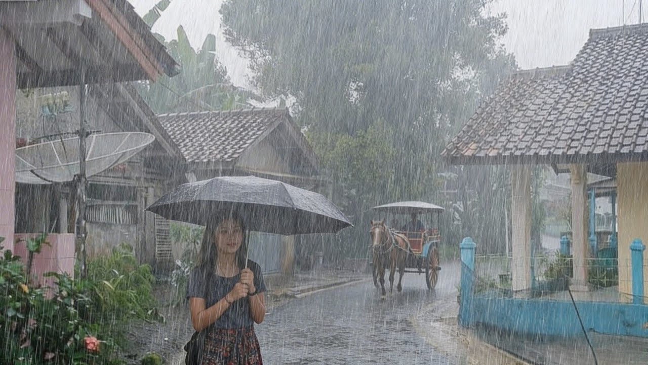 THE MOST HEAVY RAIN EVER HAPPENED IN MY VILLAGE || ASMR HEAVY RAIN FOR SLEEPING