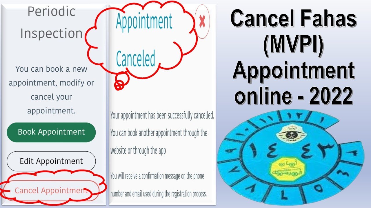 How to cancel online Appointment for Fahas (MVPI) Inspection in Saudi Arabia 2022 II Gi Tube