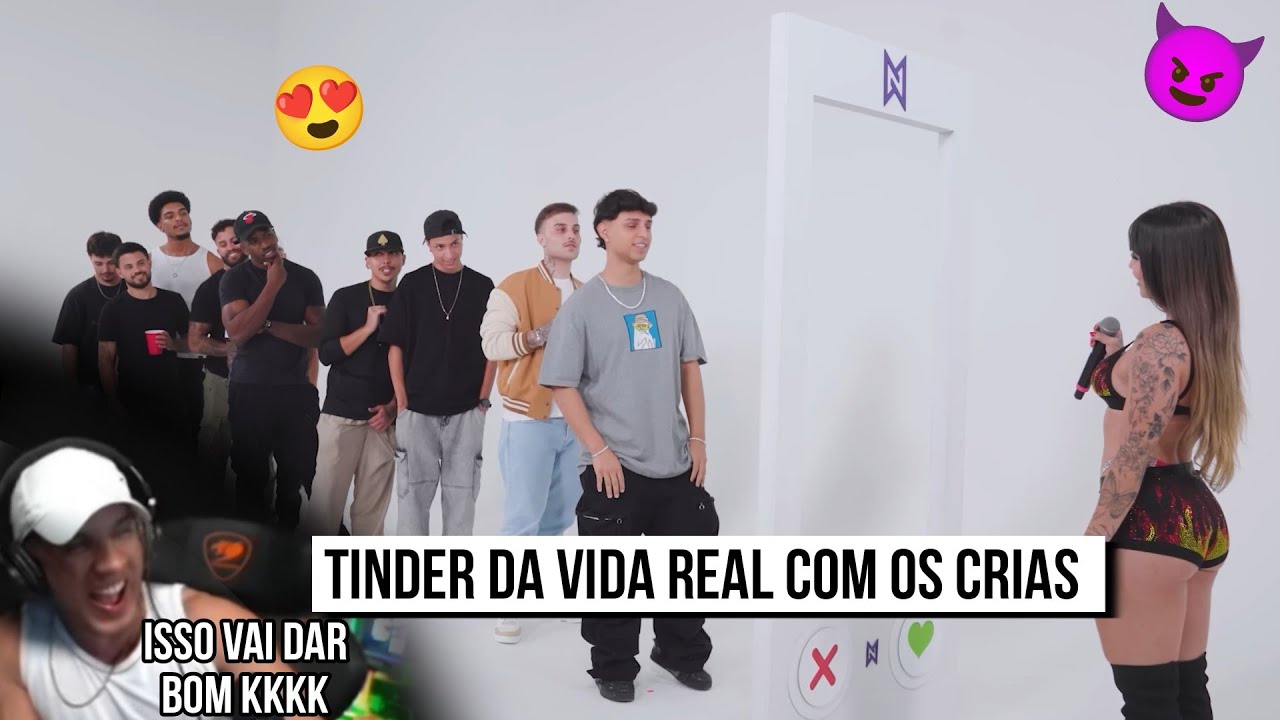 HUDSON REAGINDO TINDER DA VIDA REAL COM OS CRIAS! 💚❌ | Nobru Vlogs
