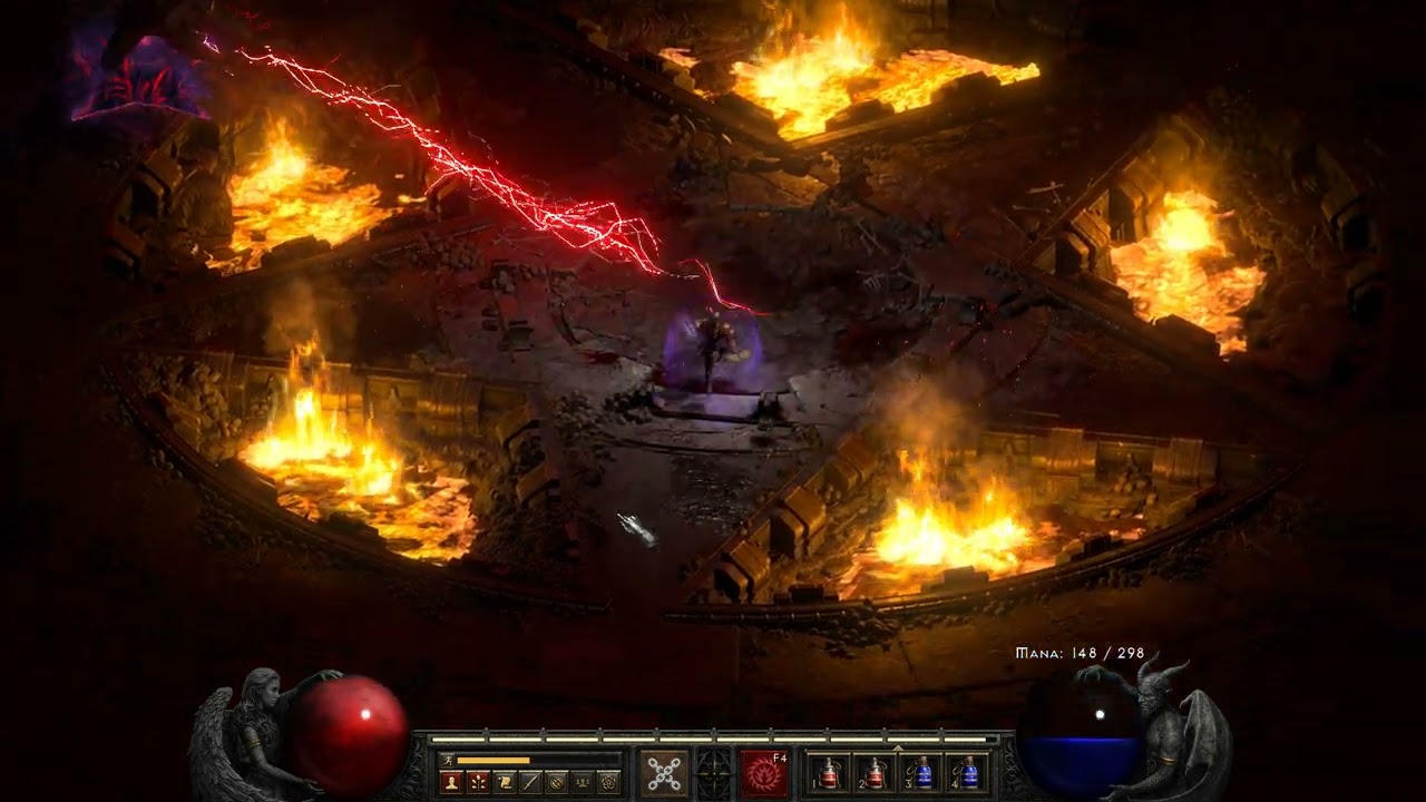 Killing Diablo (boss) with Warlock (Nightmare difficulty) | Diablo 2 Resurrected