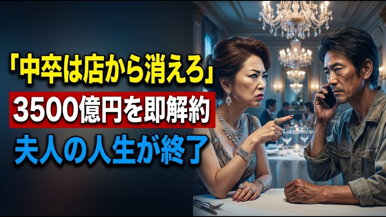 「格下家族め！」高級レストランで中卒夫婦と少女を見下す銀行員支店長夫人。普段温厚な夫が「3000億円移行と融資無し」偉大な祖父の助けもあり、銀行崩壊。夫人は即離婚！底辺生活する羽目に#泣ける話 #感動