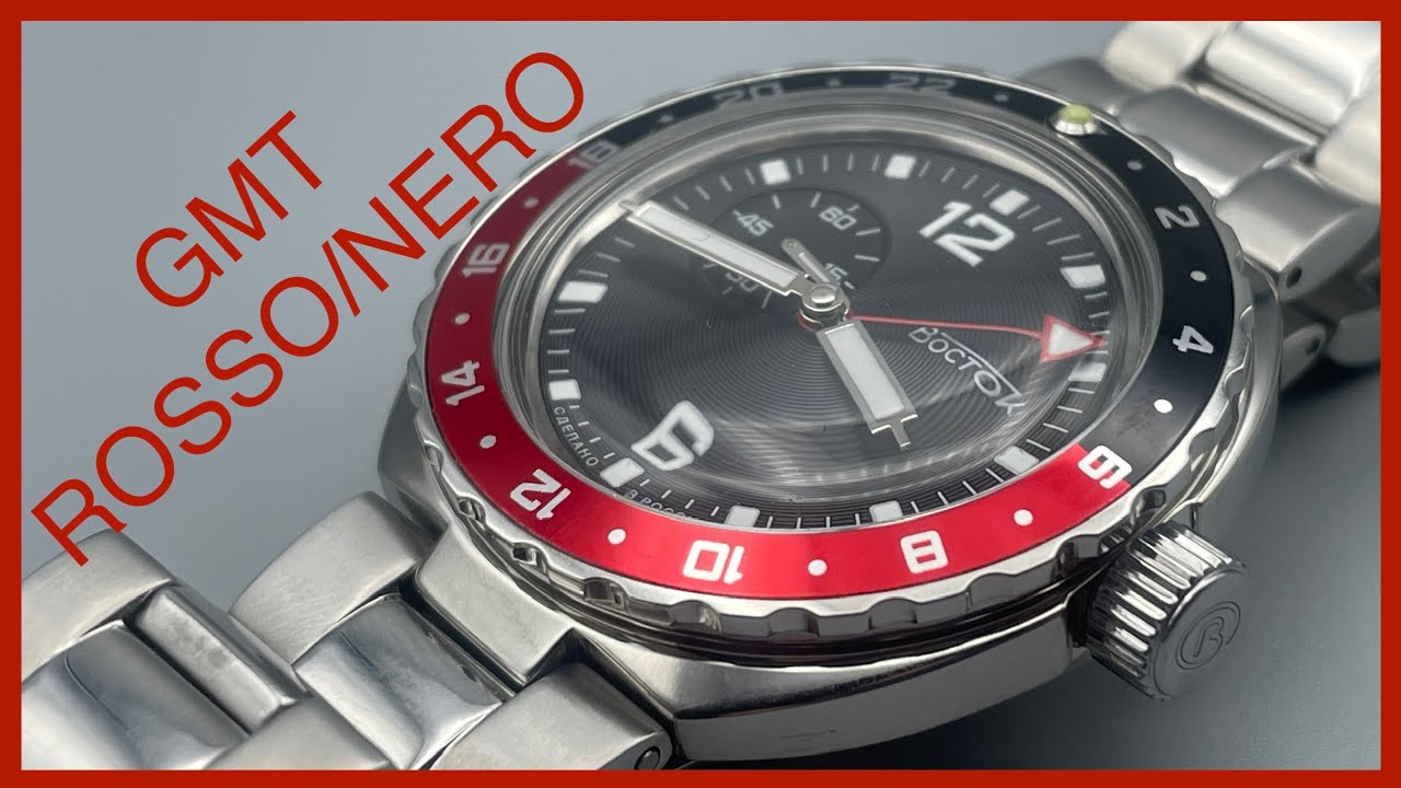 Recensione Vostok Watch Amphibian SE 960B43 Anchor black red bezel GMT