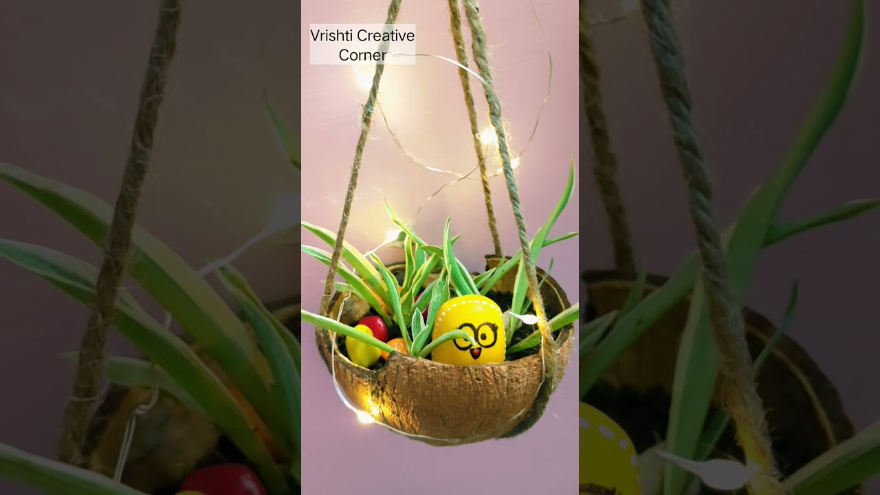 Coconut Shell Craft Ideas | Hanging Planter #Shorts