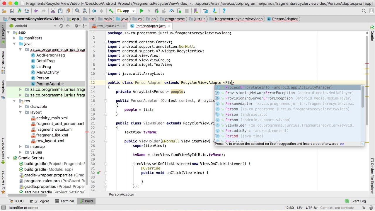25. Fragments with RecyclerView Part 2 (AS 3.1.3)