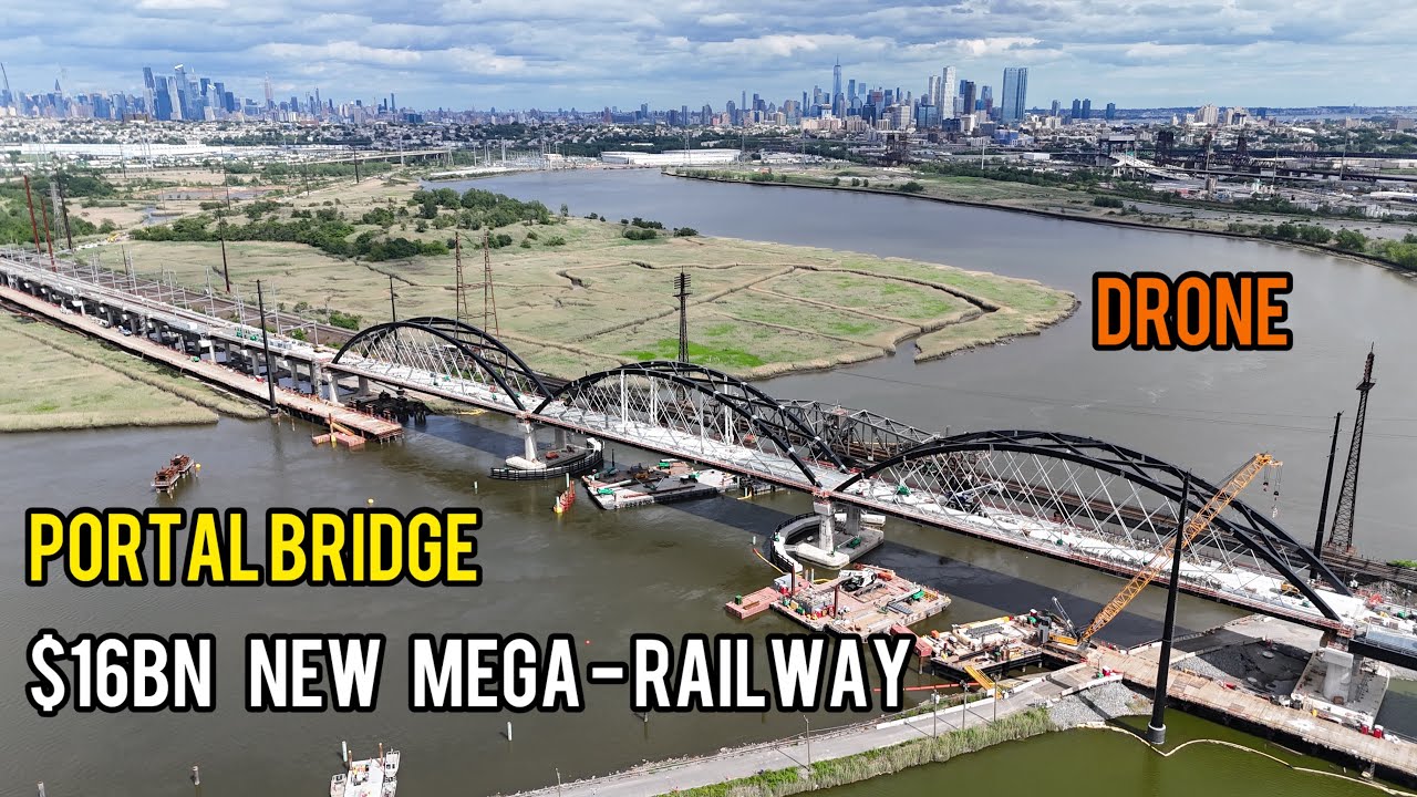 $16BN Project Portal North Bridge Completed New Jersey York by drone