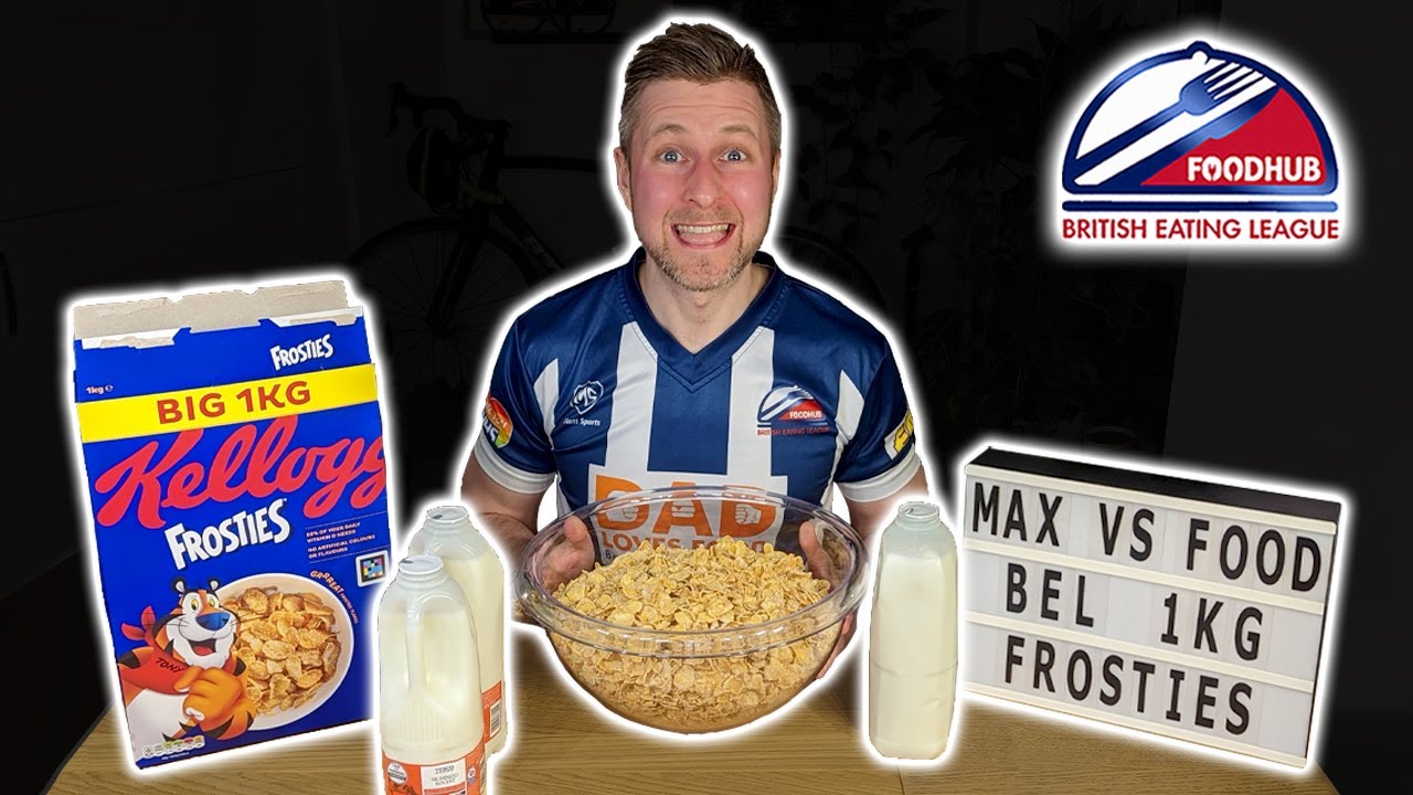 EATING 1KG OF FROSTIES CEREAL & HALF GALLON OF MILK | FROSTED FLAKES | BRITISH EATING LEAGUE 2023 #1