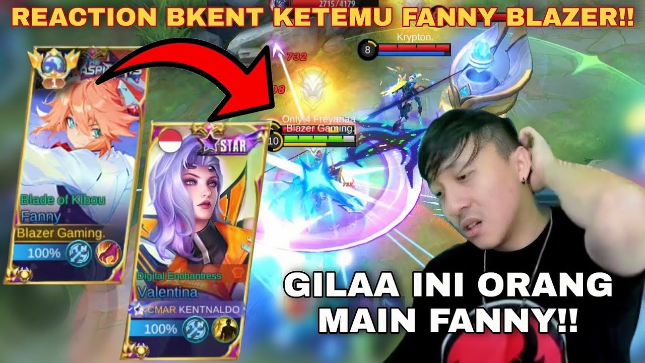 REACTION BKENT KETEMU BLAZER TOP GLOBAL 1 FANNY!! GILAA FANNY NYA CO NGERI NGERI - Mobile Legends