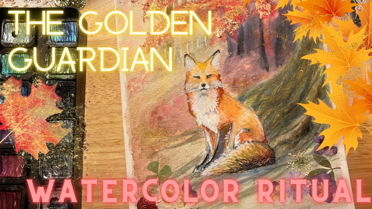 The Golden Guardian Fox Watercolor Painting Ritual and Autumn Hike for Golden Harvest Equinox