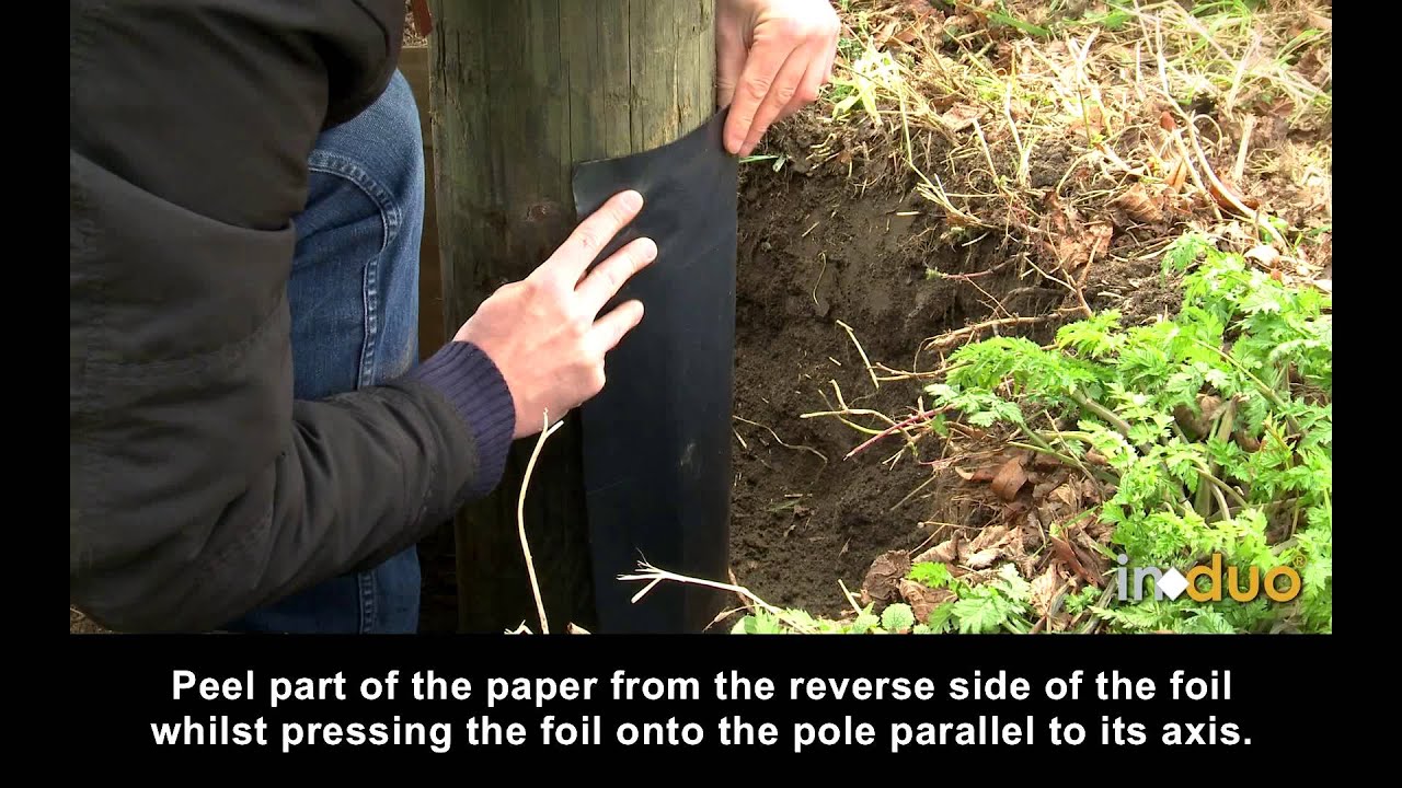 Rundholzmast, Holzmast -Bandage, Post-Safer, Barriere, Barrier Wraps, Pole Safer, Wooden Pole