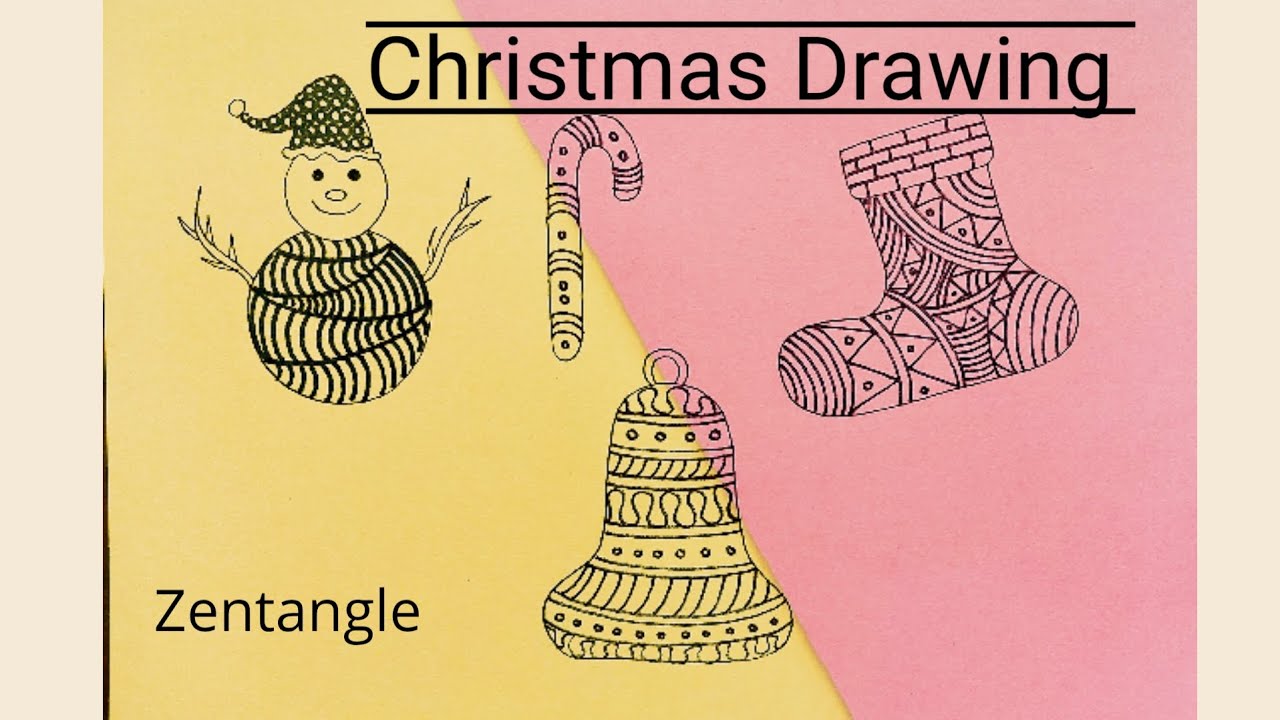 Simple Zentangle design with a Christmas theme 🎄