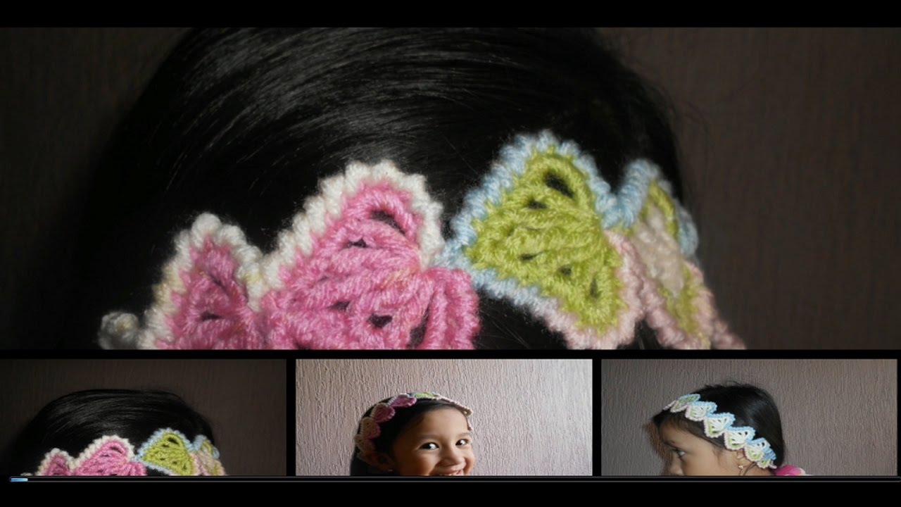 Cordon-tiara-diadema-vincha en crochet punto fantasia