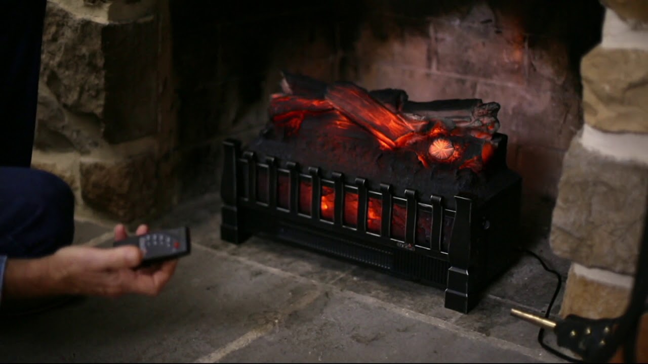 Duraflame 1500W Heated Log Fireplace Insert with Crackling Sound on QVC