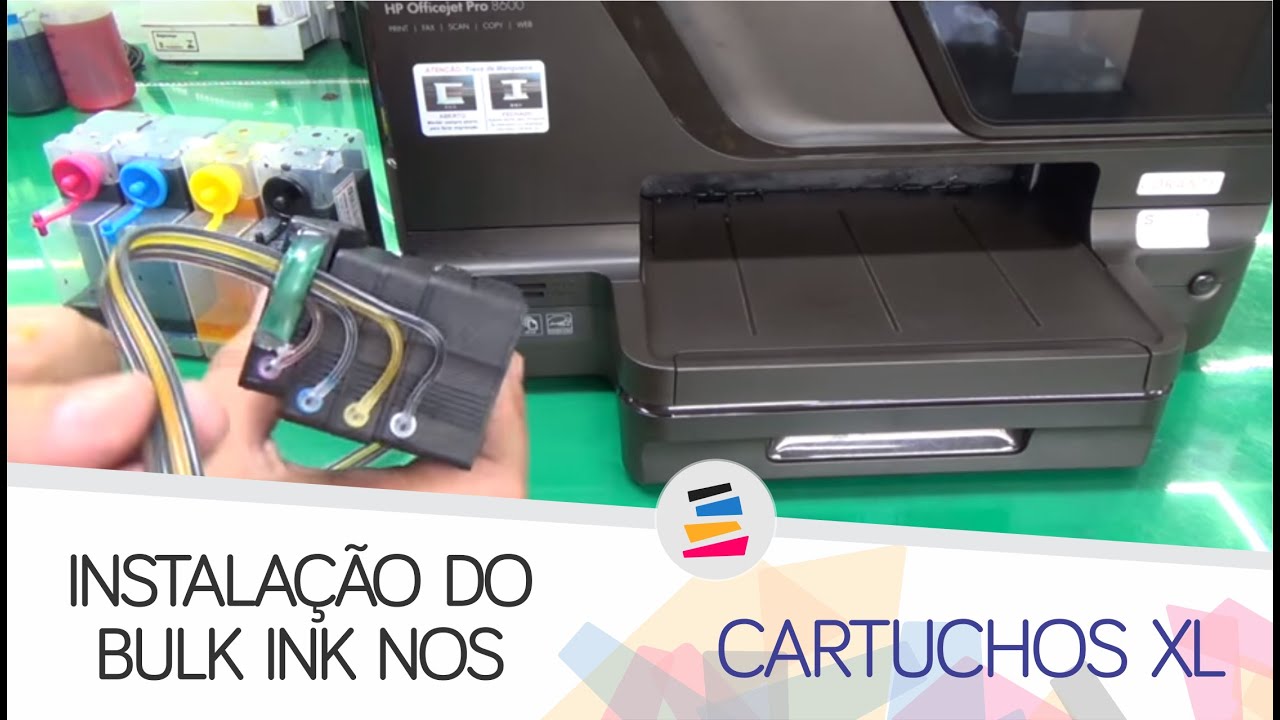 Instalação do Bulk Ink na HP com Cartuchos XL (8600, 8610, 8620, 276DW e Similares) - SULINK