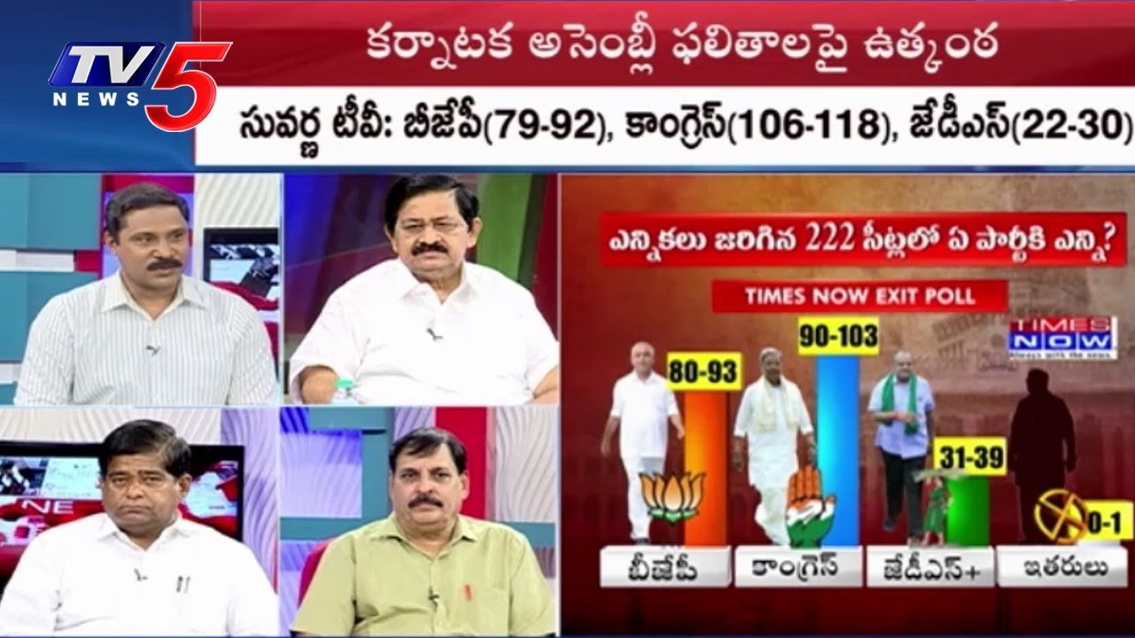 ఎగ్జిట్ పోల్స్ అంచనాలతో ఉత్కంఠ  | Karnataka Election Exit Poll Results | News Scan | TV5 News