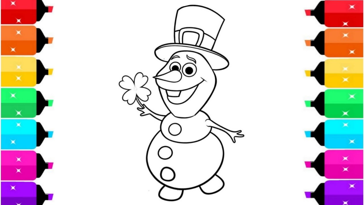 Disney Olaf Frozen Drawing, painting and coloring Easy for kids